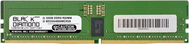 Main image of Black Diamond 32GB (2Rx8) DDR5 4800 ECC REG Memory  BD32G4800MCR28
