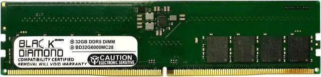 Main image of Black Diamond 32GB (2Rx8) DDR5 6000 Memory  BD32G6000MC28