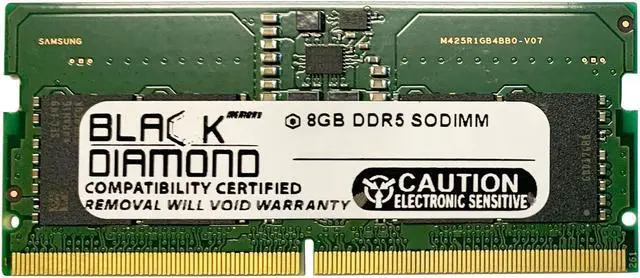 Main image of Black Diamond 8GB DDR5 5200 SODIMM Memory 262-Pin (1Rx8)  BD8G5200MCN28