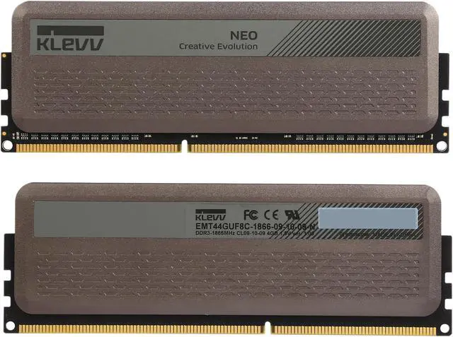 Alt view image 2 of 3 - Klevv Neo 8GB (2 x 4GB) DDR3 1866 (PC3 14900) Memory Model KM3N4GX2C-1866-09-10-09-27-0