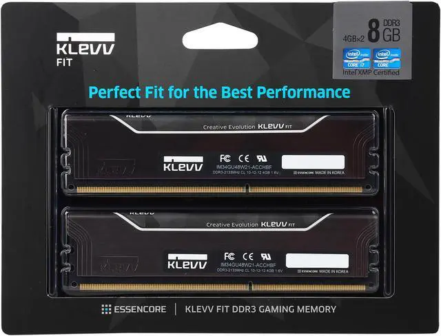 Alt view image 3 of 3 - Klevv Fit 8GB (2 x 4GB) DDR3 2133 (PC3 17000) Desktop Memory Model KM3FGX2W-2133-10-12-12-31-0