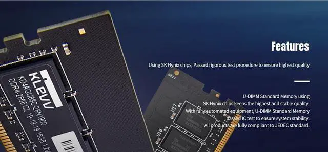 Alt view image 4 of 6 - Klevv 32GB (2 x 16GB) 288-Pin PC RAM DDR4 3200 (PC4 25600) Desktop Memory Model KD4AGUA80-32N220D