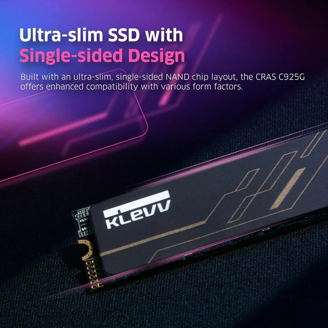 Alt view image 5 of 8 - KLEVV CRAS C925G 1TB M.2 2280 NVMe PCIe Gen4x4 Internal Gaming SSD with Graphene Heatsink, Compatible with PS5, up to 7400MB/s (K01TBM2SP0-25G)