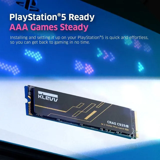 Alt view image 4 of 8 - KLEVV CRAS C925G 1TB M.2 2280 NVMe PCIe Gen4x4 Internal Gaming SSD with Graphene Heatsink, Compatible with PS5, up to 7400MB/s (K01TBM2SP0-25G)