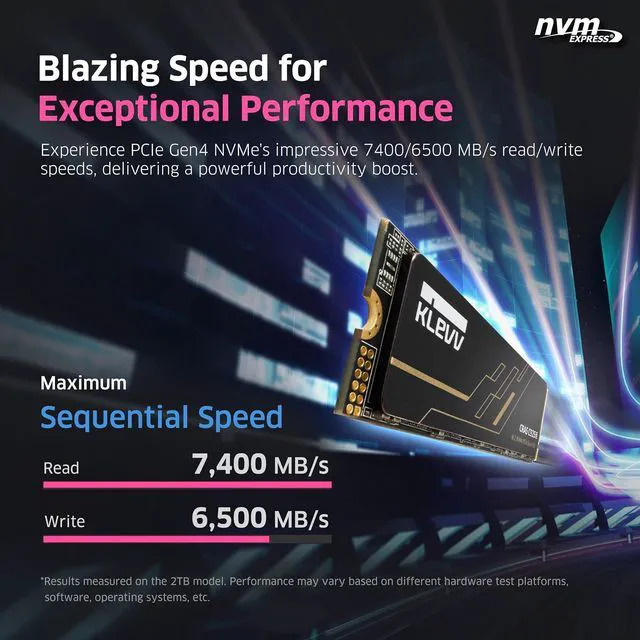 Alt view image 2 of 8 - KLEVV CRAS C925G 1TB M.2 2280 NVMe PCIe Gen4x4 Internal Gaming SSD with Graphene Heatsink, Compatible with PS5, up to 7400MB/s (K01TBM2SP0-25G)