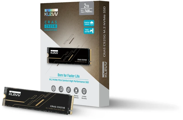 Alt view image 2 of 19 - KLEVV CRAS C925G 2TB M.2 2280 NVMe PCIe Gen4x4 Internal Gaming SSD with Graphene Heatsink, Compatible with PS5, up to 7400MB/s (K02TBM2SP0-25G)