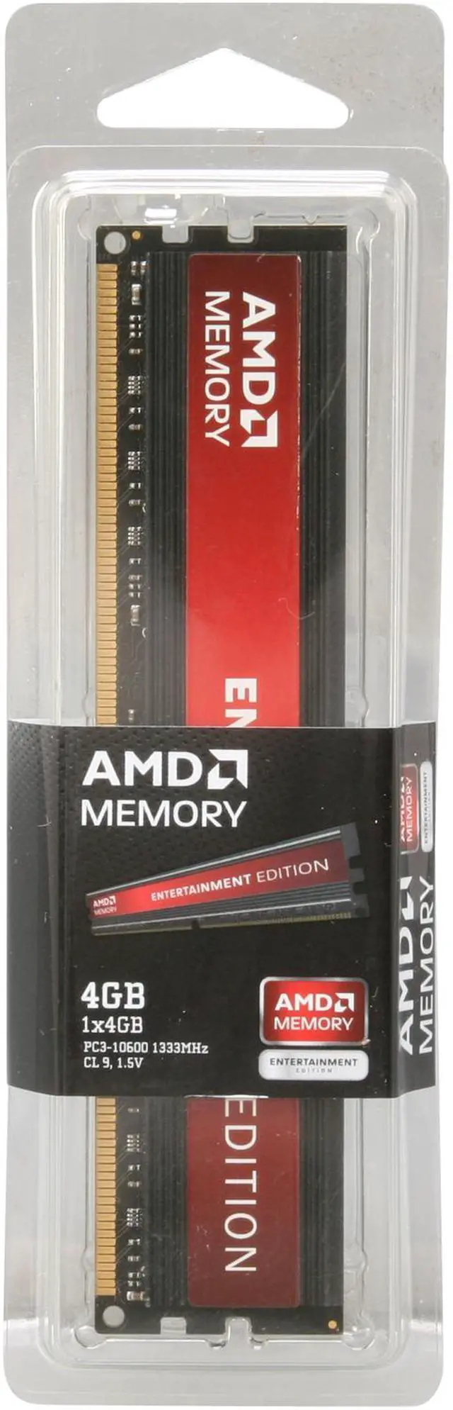 Alt view image 3 of 3 - AMD Entertainment Edition 4GB DDR3 1333 (PC3 10600) Desktop Memory Model Radeon RE1333 (AE34G1339U2)