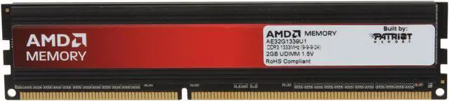 Alt view image 2 of 3 - AMD Entertainment Edition 2GB DDR3 1333 (PC3 10600) Desktop Memory Model AE32G1339U1