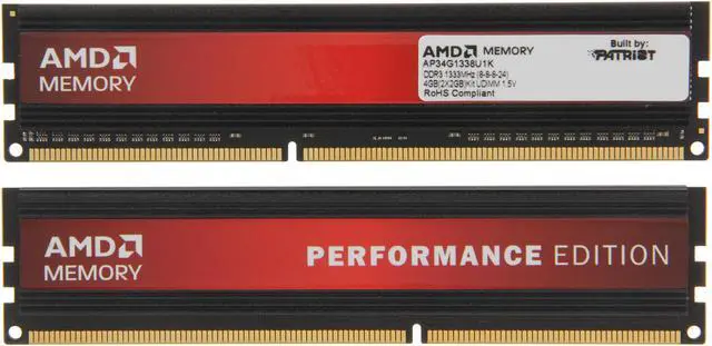 Alt view image 2 of 3 - AMD Performance Edition 4GB (2 x 2GB) DDR3 1333 Desktop Memory Model AP34G1338U1K