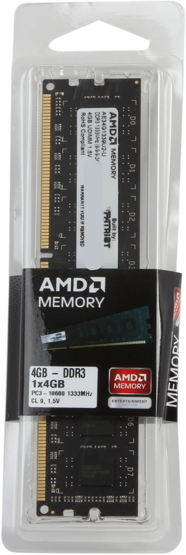 AMD Entertainment Edition 4GB DDR3 1333 Desktop Memory Model ...