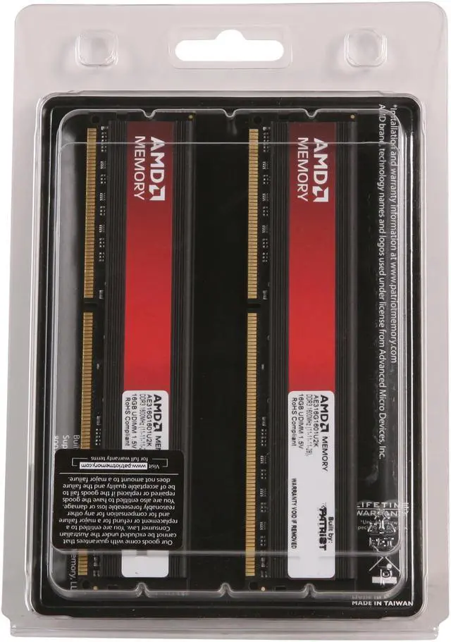 Alt view image 3 of 3 - AMD Entertainment Edition 16GB (2 x 8GB) DDR3 1600 (PC3 12800) Desktop Memory Model Radeon RE1600 (AE316G1601U2K)