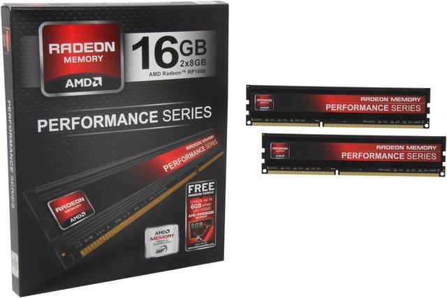 AMD Radeon™ RP1866 Performance Series 16GB (2 x 8GB) 240-Pin DDR3 1866 (PC3  14900) Desktop Memory AP316G1869U2K