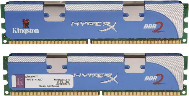Alt view image 2 of 3 - HyperX 4GB (2 x 2GB) DDR2 800 (PC2 6400) Dual Channel Kit Desktop Memory Model KHX6400D2K2/4G