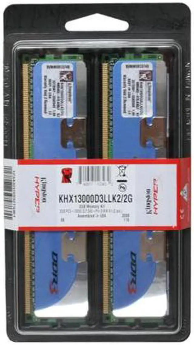 Main image of HyperX 2GB (2 x 1GB) DDR3 1625 (PC3 13000) Dual Channel Kit Desktop Memory Model KHX13000D3LLK2/2G