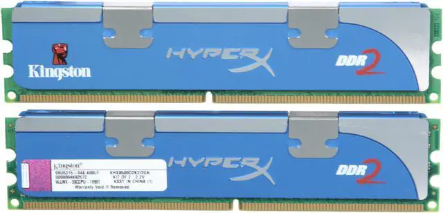 Alt view image 2 of 3 - Kingston HyperX NVIDIA SLI-Ready 2GB (2 x 1GB) 240-Pin DDR2 SDRAM DDR2 1066 (PC2 8500) Dual Channel Kit Desktop Memory