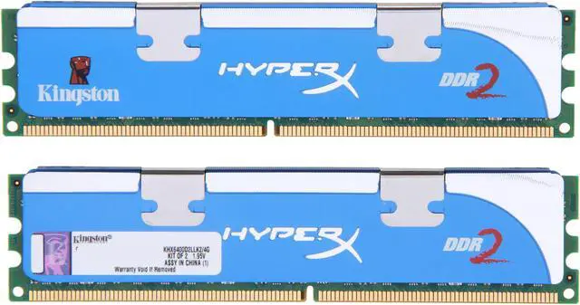 Alt view image 2 of 3 - HyperX 4GB (2 x 2GB) DDR2 800 (PC2 6400) Dual Channel Kit Desktop Memory Model KHX6400D2LLK2/4G