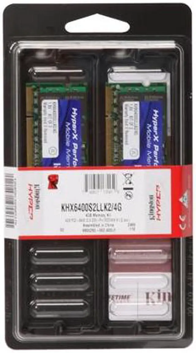 Alt view image 3 of 3 - HyperX 4GB (2 x 2GB) 200-Pin DDR2 SO-DIMM DDR2 800 (PC2 6400) Dual Channel Kit Laptop Memory Model KHX6400S2LLK2/4G