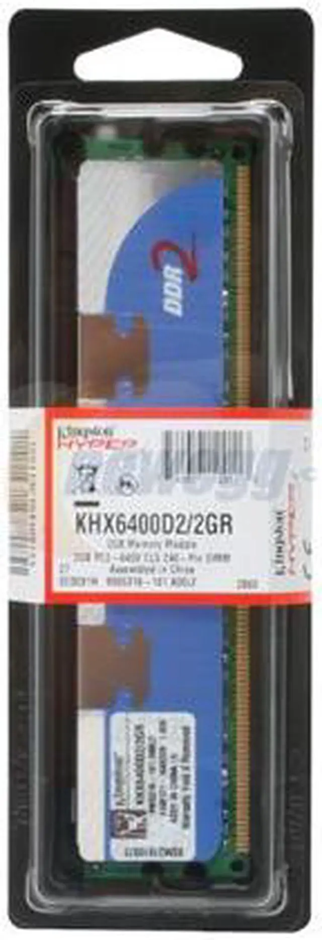 Alt view image 2 of 2 - HyperX 2GB DDR2 800 (PC2 6400) Desktop Memory Model KHX6400D2/2GR