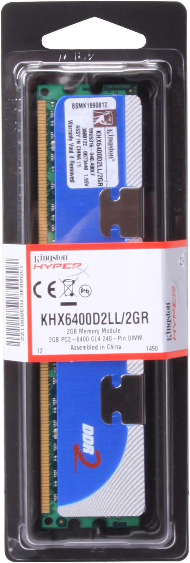 Main image of HyperX 2GB DDR2 800 (PC2 6400) Desktop Memory Model KHX6400D2LL/2GR