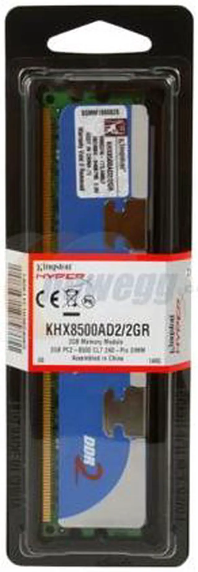 Alt view image 2 of 2 - HyperX 2GB DDR2 1066 (PC2 8500) Desktop Memory Model KHX8500AD2/2GR