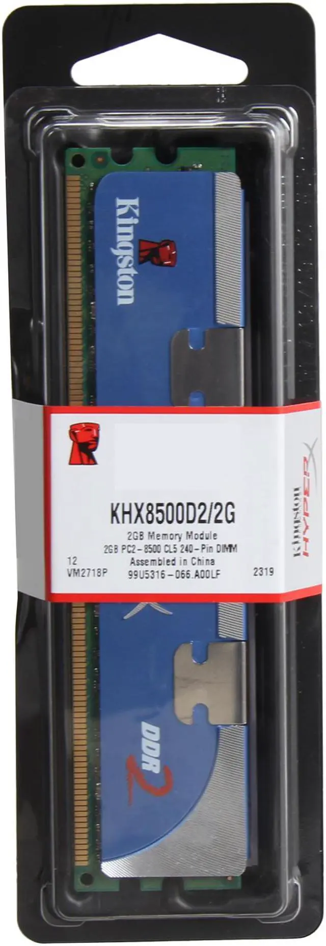 Alt view image 3 of 3 - HyperX 2GB DDR2 1066 (PC2 8500) Desktop Memory Model KHX8500D2/2G