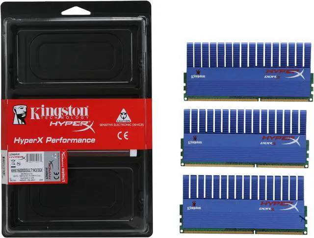 Alt view image 3 of 3 - HyperX 3GB (3 x 1GB) DDR3 2000 (PC3 16000) Triple Channel Kit Desktop Memory Model KHX16000D3ULT1K3/3GX
