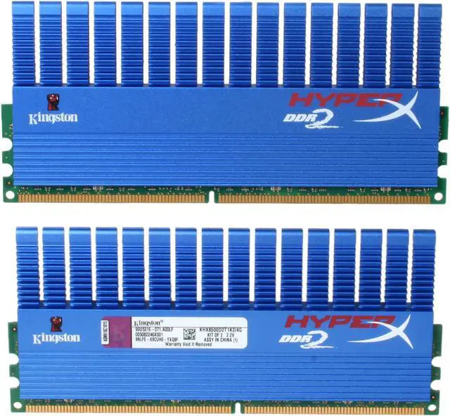 Alt view image 2 of 3 - HyperX T1 Series 4GB (2 x 2GB) DDR2 1066 (PC2 8500) Dual Channel Kit Desktop Memory Model KHX8500D2T1K2/4G