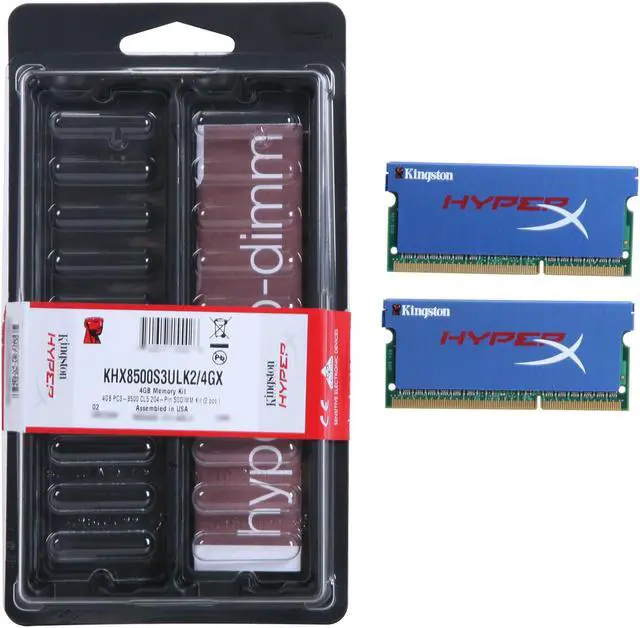 Alt view image 3 of 3 - HyperX 4GB (2 x 2GB) 204-Pin DDR3 SO-DIMM DDR3 1066 (PC3 8500) Laptop Memory Model KHX8500S3ULK2/4GX