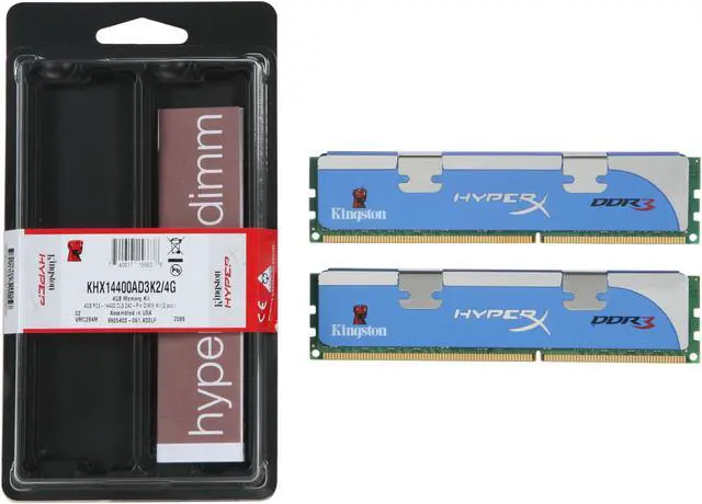 Alt view image 3 of 3 - HyperX 4GB (2 x 2GB) DDR3 1800 (PC3 14400) Desktop Memory Model KHX14400AD3K2/4G