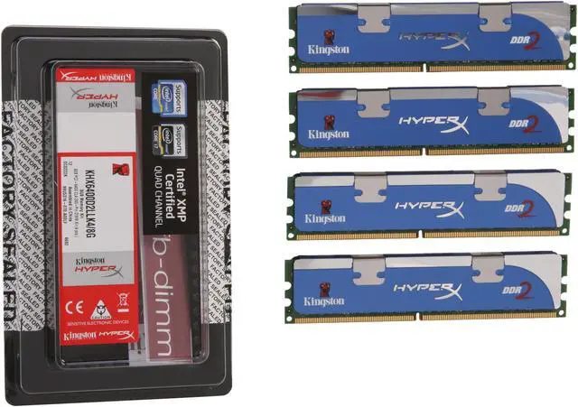 Alt view image 3 of 3 - HyperX 8GB (4 x 2GB) DDR2 800 (PC2 6400) Quad Kit Desktop Memory Model KHX6400D2LLK4/8G