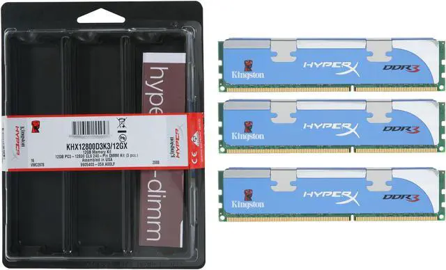 Alt view image 3 of 3 - HyperX 12GB (3 x 4GB) DDR3 1600 (PC3 12800) Desktop Memory Model KHX12800D3K3/12GX