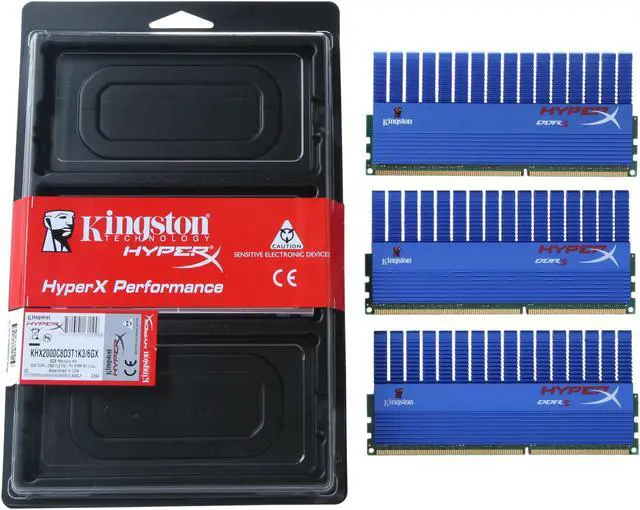 Alt view image 3 of 3 - HyperX T1 Series 6GB (3 x 2GB) DDR3 2000 (PC3 16000) Desktop Memory Model KHX2000C8D3T1K3/6GX