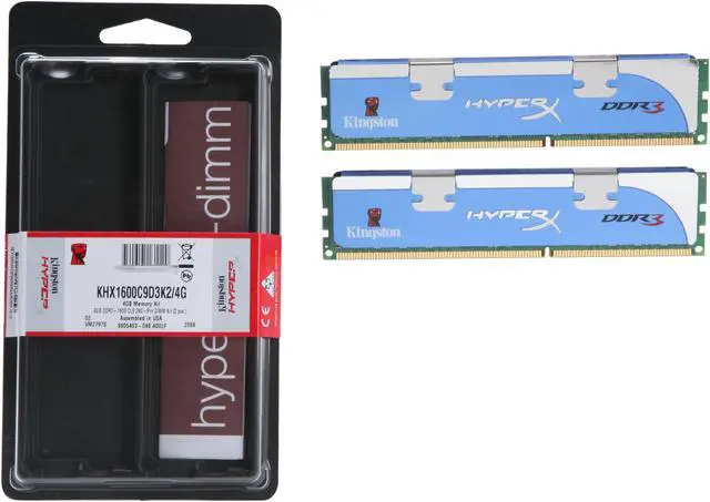 Alt view image 3 of 3 - HyperX 4GB (2 x 2GB) DDR3 1600 (PC3 12800) Desktop Memory Model KHX1600C9D3K2/4G