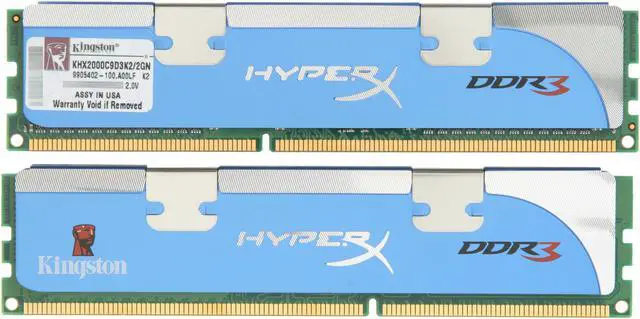 Alt view image 2 of 3 - HyperX 2GB (2 x 1GB) DDR3 2000 (PC3 16000) NVIDIA SLI-Ready Desktop Memory Model KHX2000C9D3K2/2GN