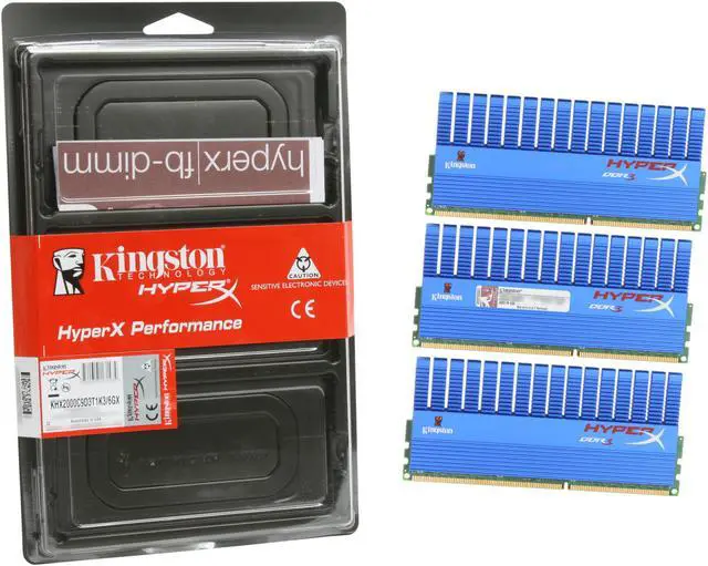 Alt view image 3 of 3 - HyperX T1 Series 6GB (3 x 2GB) DDR3 2000 (PC3 16000) XMP Tall HS Desktop Memory Model KHX2000C9D3T1K3/6GX