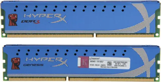 Alt view image 2 of 3 - HyperX 4GB (2 x 2GB) DDR3 1333 Desktop Memory Model KHX1333C7D3K2/4GX
