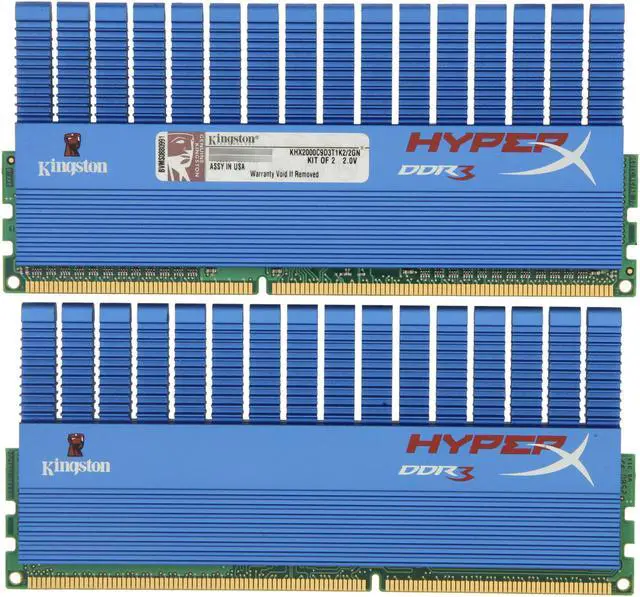 Alt view image 2 of 3 - HyperX 2GB (2 x 1GB) DDR3 2000 (PC3 16000) Desktop Memory Model KHX2000C9D3T1K2/2GN
