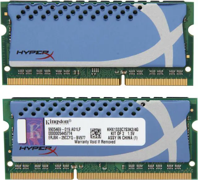 Alt view image 2 of 3 - HyperX 4GB (2 x 2GB) 204-Pin DDR3 SO-DIMM DDR3 1333 Laptop Memory Model KHX1333C7S3K2/4G