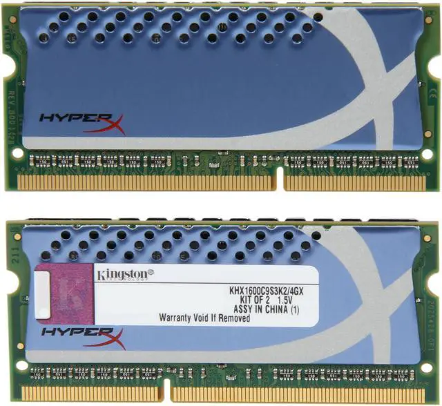 Alt view image 2 of 3 - HyperX 4GB (2 x 2GB) 204-Pin DDR3 SO-DIMM DDR3 1600 (PC3 12800) Laptop Memory Model KHX1600C9S3K2/4GX