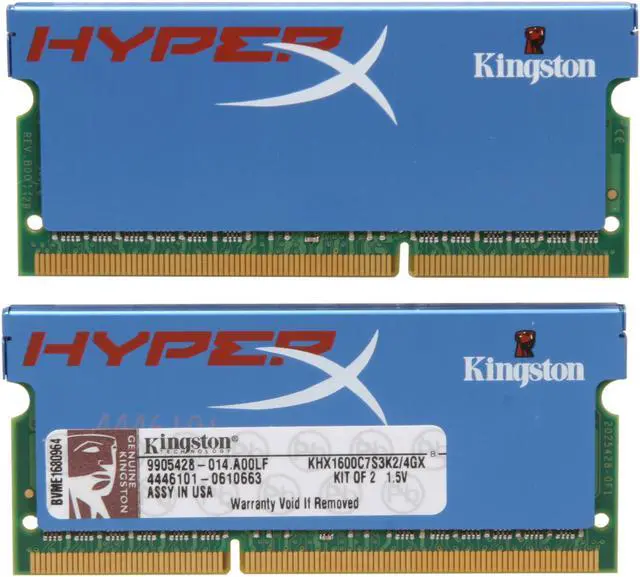 Alt view image 2 of 3 - HyperX 4GB (2 x 2GB) 204-Pin DDR3 SO-DIMM DDR3 1600 (PC3 12800) Laptop Memory Model KHX1600C7S3K2/4GX