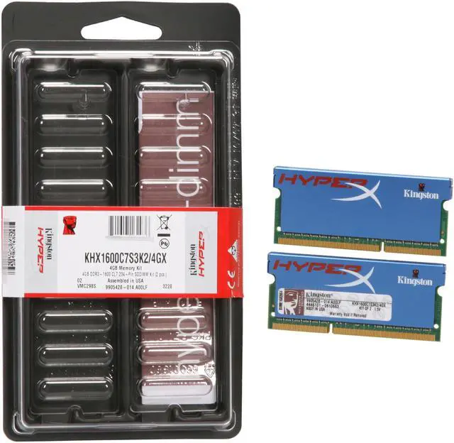 Alt view image 3 of 3 - HyperX 4GB (2 x 2GB) 204-Pin DDR3 SO-DIMM DDR3 1600 (PC3 12800) Laptop Memory Model KHX1600C7S3K2/4GX