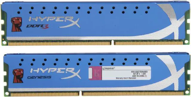 Alt view image 2 of 3 - HyperX 8GB (4 x 2GB) DDR3 1333 Desktop Memory Model KHX1333C7D3K4/8GX