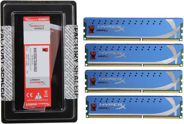 Alt view image 3 of 3 - HyperX 8GB (4 x 2GB) DDR3 1333 Desktop Memory Model KHX1333C7D3K4/8GX