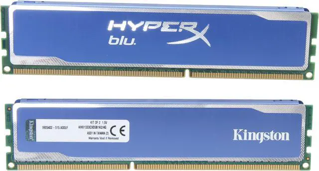 Alt view image 2 of 3 - HyperX Blu 4GB (2 x 2GB) DDR3 1333 Desktop Memory Model KHX1333C9D3B1K2/4G