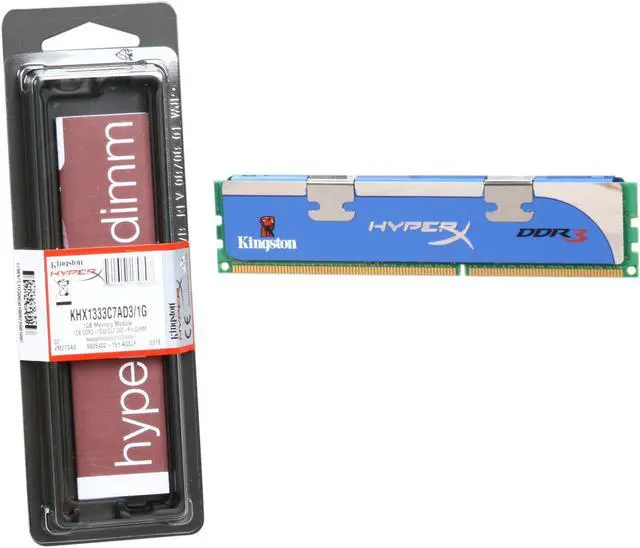 Alt view image 3 of 3 - HyperX 1GB DDR3 1333 Desktop Memory Model KHX1333C7AD3/1G