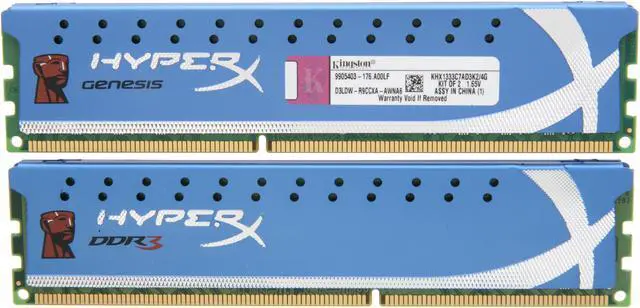 Alt view image 2 of 3 - HyperX 4GB (2 x 2GB) DDR3 1333 Desktop Memory Model KHX1333C7AD3K2/4G
