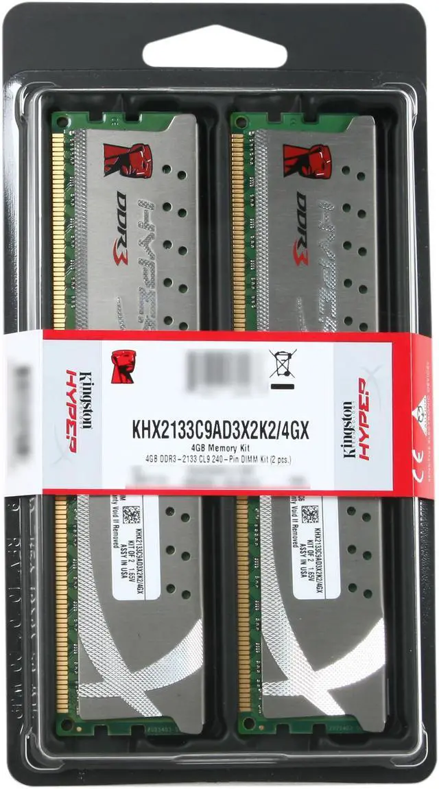 Alt view image 3 of 3 - HyperX X2 Grey Series 4GB (2 x 2GB) DDR3 2133 Desktop Memory Model KHX2133C9AD3X2K2/4GX