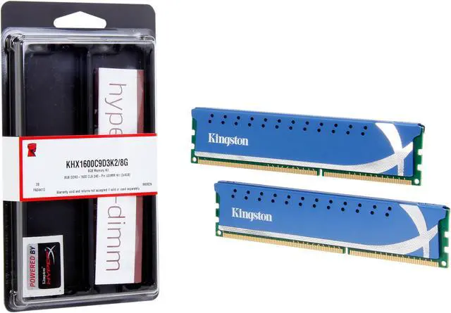 Alt view image 3 of 3 - HyperX 8GB (2 x 4GB) DDR3 1600 Desktop Memory Model KHX1600C9D3K2/8G