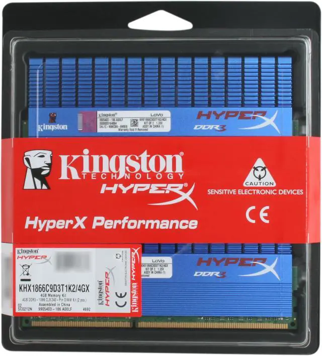 Alt view image 3 of 3 - HyperX T1 Series 4GB (2 x 2GB) DDR3 1866 Desktop Memory Model KHX1866C9D3T1K2/4GX