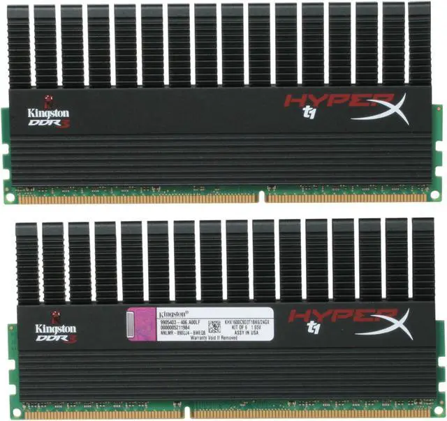 Alt view image 2 of 3 - HyperX T1 Black Series 24GB (6 x 4GB) DDR3 1600 (PC3 12800) Desktop Memory Model KHX1600C9D3T1BK6/24GX
